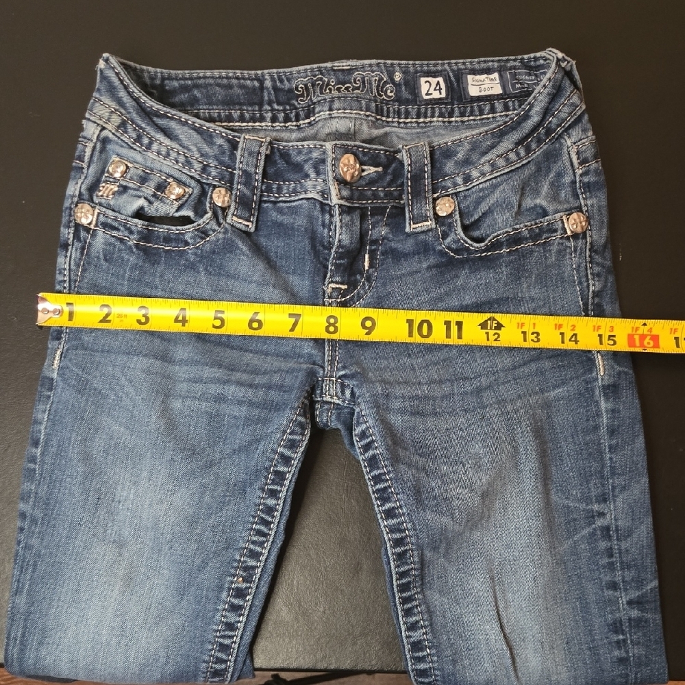 Miss Me Blue Jeans with Embellished Pockets - Picture 11 of 12